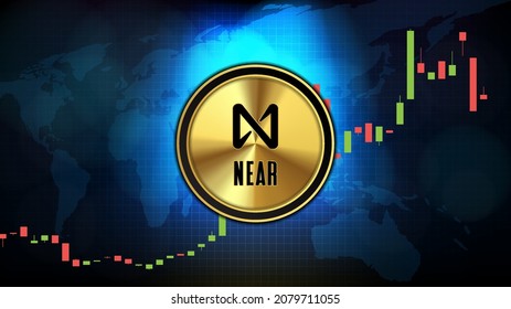 abstrakte futuristische Technologie-Hintergrund des NEAR-Protokolls (NEAR) Preisdiagramm-Diagramm mit digitaler Kryptowährung
