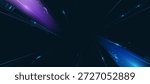 Abstract Futuristic Technology Background with Neon Lines And Blue and Purple On Dark Blue Background