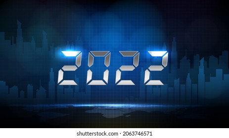 fondo abstracto de tecnología futurista de la celebración de la cuenta regresiva de Año Nuevo 2022