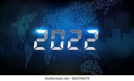 Abstract Futuristic Technology Background Of New Year 2022 Countdown Celebration