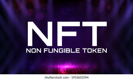 fondo abstracto de tecnología futurista de NFT token no fungible