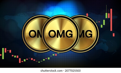 fondo abstracto de tecnología futurista de OMG Network (OMG) Gráfico gráfico de precios moneda criptodivisa digital