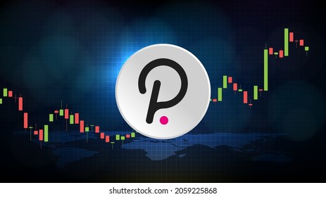 abstract futuristic technology background of Polkadot (DOT) Price Chart coin digital cryptocurrency