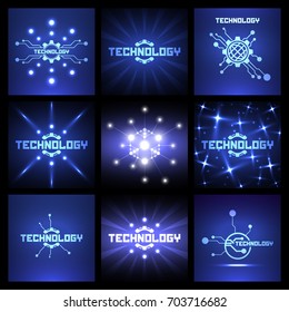 Abstract futuristic technology background. Science blue background.