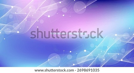 Abstract futuristic technology background. Technology and science theme background with waves and plexus lines. Global network connection template idea.
