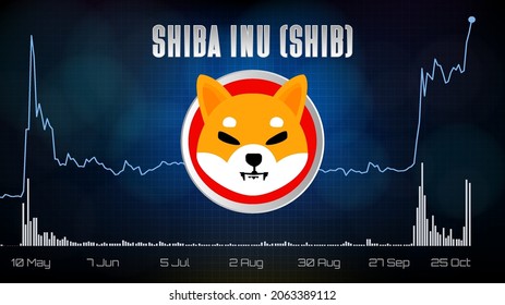 abstrakte futuristische Technologie-Hintergrund Shiba Inu (SHIB) Price Chart-Münze in digitaler Kryptowährung