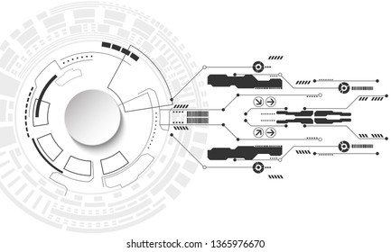 Abstract futuristic technology background with small electronic digital elements. Vector illustration.