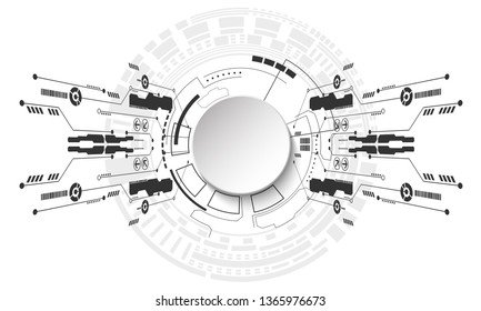 Abstract futuristic technology background with small electronic digital elements. Vector illustration.