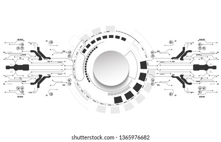 Abstract futuristic technology background with small electronic digital elements. Vector illustration.