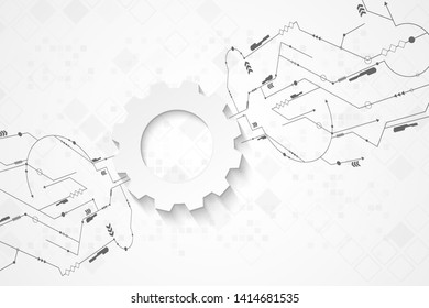 Abstract futuristic technology background with small electronic digital elements. Vector illustration.