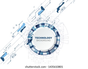 Abstract futuristic technology background with small electronic digital elements. Vector illustration.
