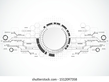 Abstract futuristic technology background with small electronic digital elements. Vector illustration.