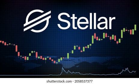 abstract futuristic technology background of Stellar (XLM) Price Chart coin digital cryptocurrency