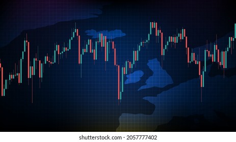 abstract futuristic technology background of UK Stocks 2 Month Highs chart graph