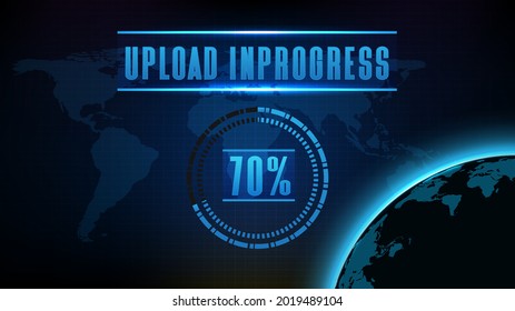 abstract futuristic technology background of upload in progress computer loading