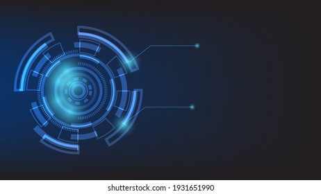 abstract futuristic technology background. virtual Hi tech circle HUD screen with glowing light and copy space for text and information. modern presentation design concept. vector illustration