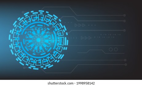 abstrakter futuristischer Hintergrund. virtueller High-Tech-Kreis HUD Bildschirm mit leuchtendem Licht und Kopienraum für Text und Information. modernes Präsentationsdesign-Konzept. Vektorgrafik