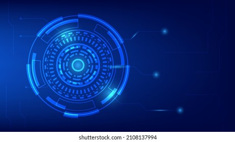 abstract futuristic technology background. virtual Hi-tech circle HUD screen with digital circuit board. vector illustration