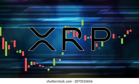 abstract futuristic technology background of XRP Ripple Price graph Chart coin digital cryptocurrency