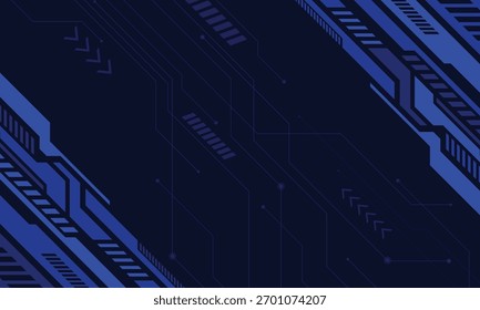 Abstractas tecnología futurista borde de fondo azul oscuro