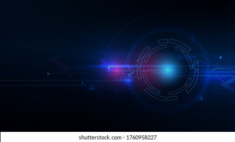 Abstract Futuristic Technology with Clock and Time Machine Concept