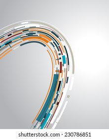 Abstract futuristic technology color 3D circle. Vector background