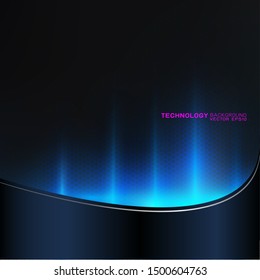 Abstract futuristic technology concept with light movement on below background, Vector illustration