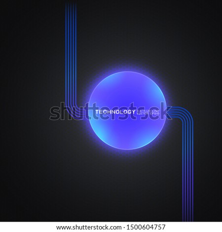 Abstract futuristic technology concept with light buttom on dark background, Vector illustration