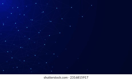 Abstract futuristic technology with connecting points and lines background. Big data visualization, network connection and communication technology concept. Vector illustration.