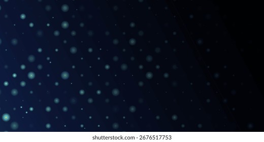 Abstract futuristic technology dot pattern with glowing lights, halftone elements on dark blue background. Vector dymanic square lights