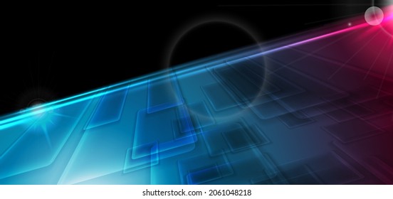 Abstract futuristic technology galaxy background. Vector banner design