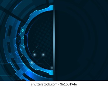 Abstract futuristic technology gear wheels background/Vector illustration with stripe for your text.