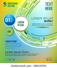 Abstract futuristic technology green and blue 3D circle. Vector background