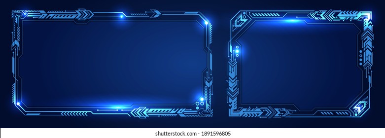 Abstract futuristic technology interface design. Sci Fi control display.
Creative vector HUD GUI, UI interface screen design. User Interface for web banner, presentation. Hi-tech elements background.