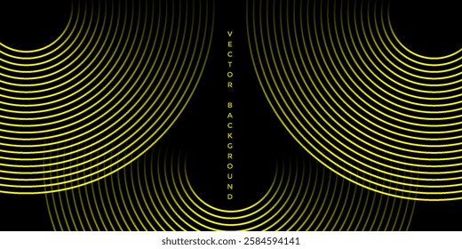 Abstract futuristic technology lines background black. Gradient circle line pattern design.