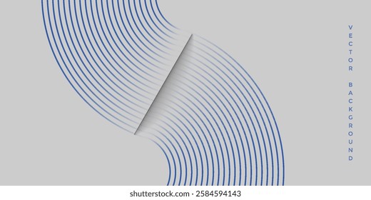 Abstract futuristic technology lines background white grey. Gradient circle line pattern design.