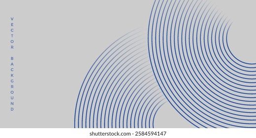 Abstract futuristic technology lines background white grey. Gradient circle line pattern design.