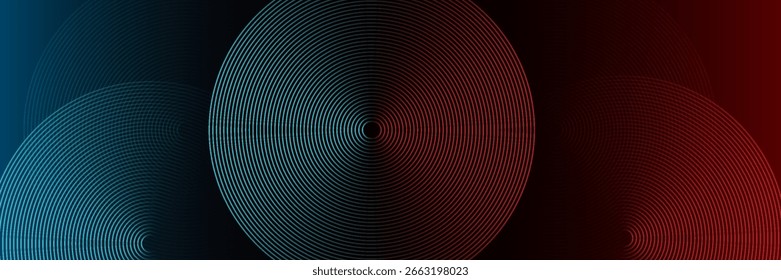 Resumo das linhas de tecnologia futurista plano de fundo com efeito de luz vermelha e azul. ilustração vetorial, banners, site