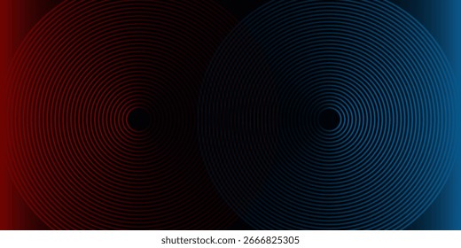 Abstractas tecnología futurista líneas de fondo con efecto de luz roja y azul. Moderno