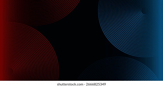 Abstract futuristic technology lines background with red and blue light effect. Modern simple art
