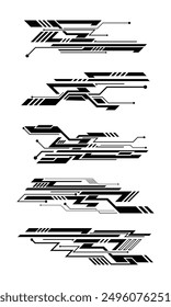 Abstract futuristic technology lines elements collection