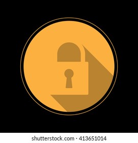 Abstract futuristic technology, lock digital on circuit board