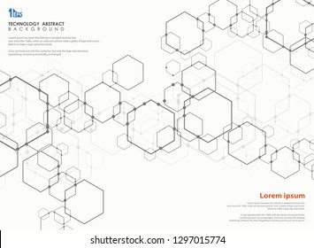 Abstract futuristic of technology pentagon modern design pattern. Connecting for science art work, you can use for poster, ad, magazine, brochure, banner, web design and annual report. vector eps10