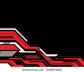 Abstract futuristic technology red stripes modern background for car wrap sticker