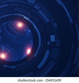 Abstract futuristic technology shiny background. Techno UI. Vector eps10.