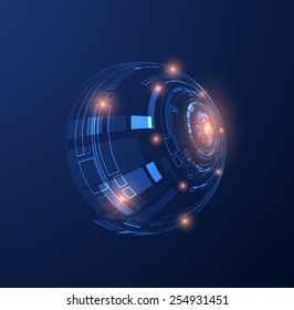 Abstract futuristic technology shiny background. Techno UI. Vector eps10.