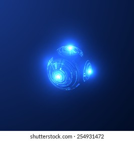 Abstract futuristic technology shiny background. Techno UI. Vector eps10.
