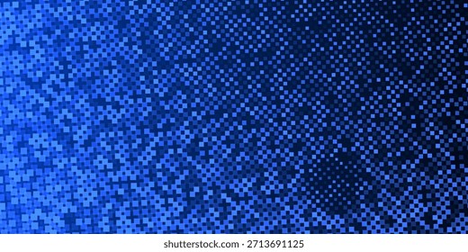 Abstractas patrón cuadrado de tecnología futurista con luces brillantes, Elementos cuadrados sobre fondo azul oscuro.