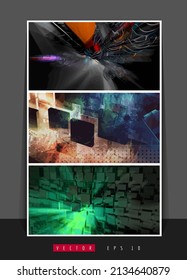 Abstrakter futuristischer Technologie-Stil, 3D-Illustration 