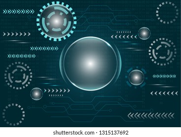 Abstract futuristic technology style. Elegant bright colored background for business technical presentations. Geometric technology with a gear shape for website and engineering design solutions